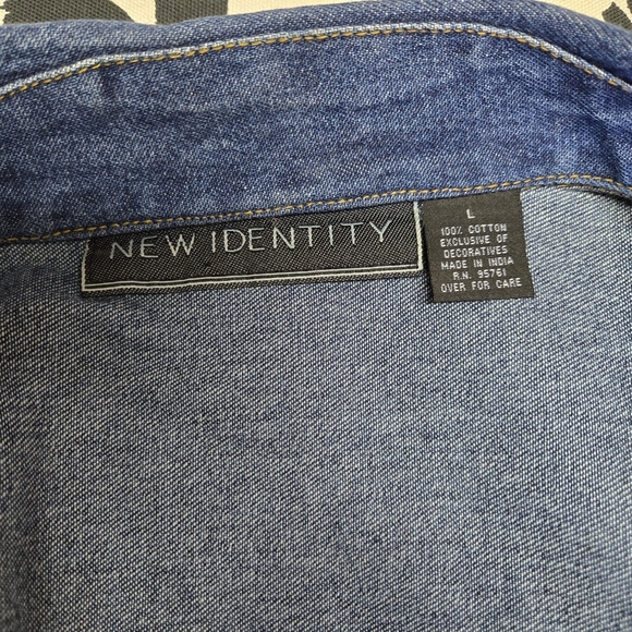 NEW IDENTITY | Vintage Embroidered Denim Jacket sz L - Picture 6 of 7
